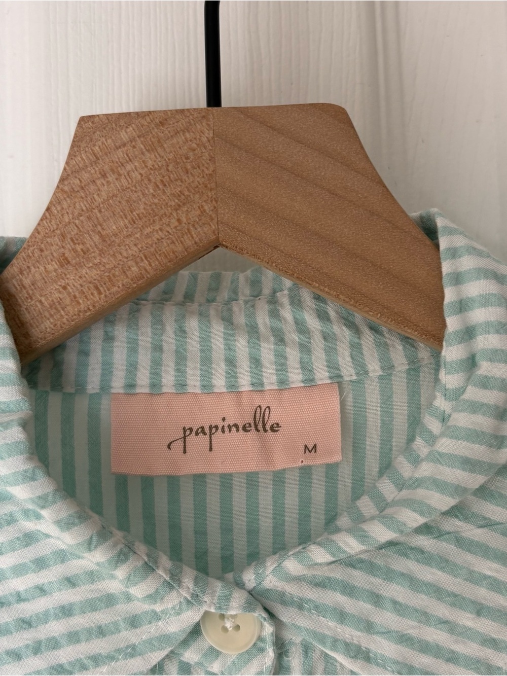 Papinelle Sabine Seersucker Stripe Full Length Pajama Set, Mint Green, M - Picture 3 of 16